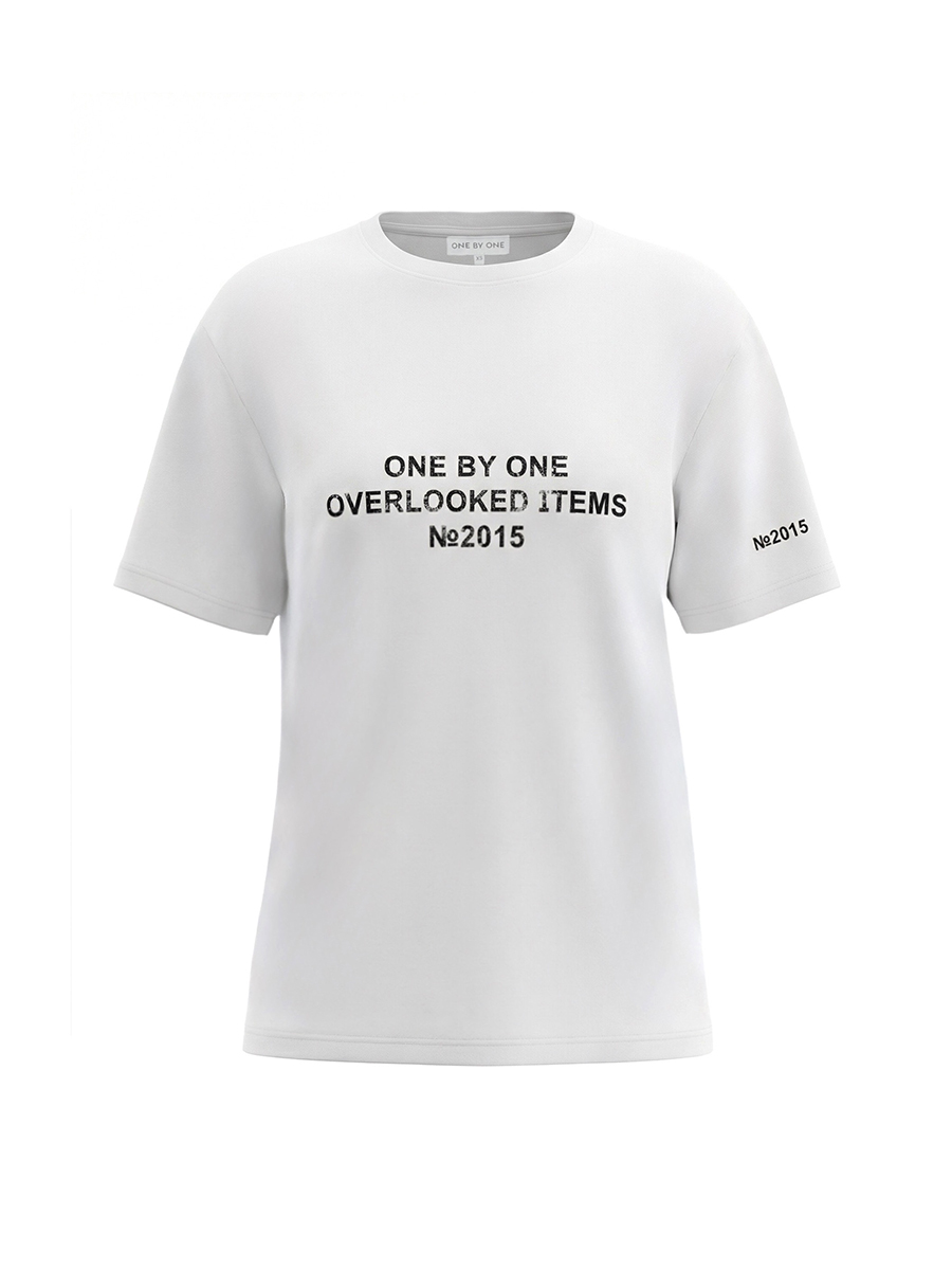 Valkoinen oversize-paita, jossa on OVERLOOKED ITEMS -painatus - Image 3